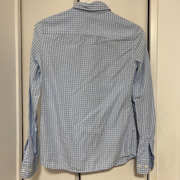 Aritzia Talula Blue Check Dress Shirt Blouse Oxford Cotton Classic Fit XS - Picture 2 of 3